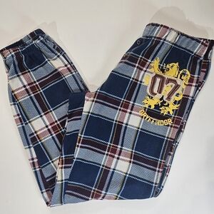 Harry Potter Gryffindor Pajama‎ Pants Womens Small Blue Plaid Warm Comfy Lounge
